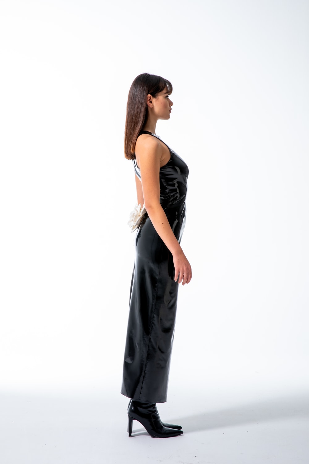 Yelda Alatekin-Blossom Black Midi Dress-Elbise-2-fleurdirect.live