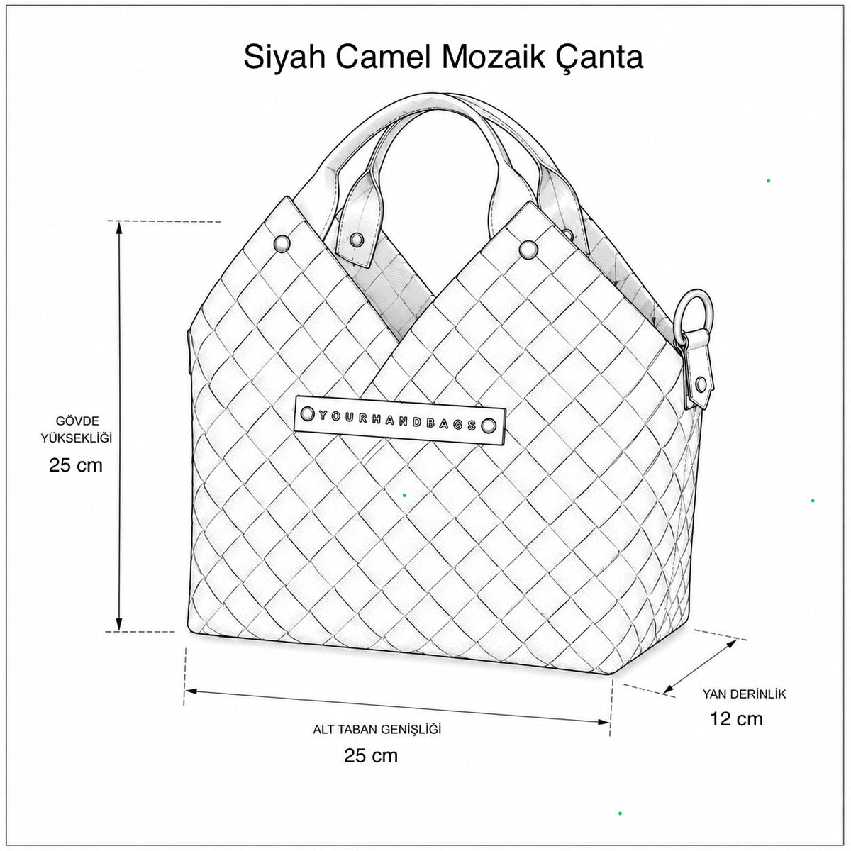Mozaik Çanta - Siyah Camel