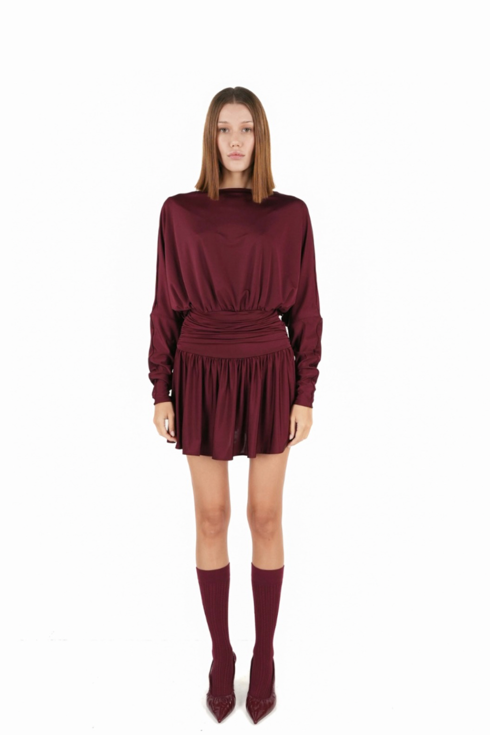 Zhiva-Lurenz Dress In Claret Red-Elbise-1-fleurdirect.live