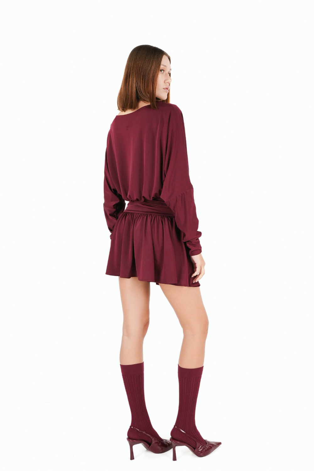 Zhiva-Lurenz Dress In Claret Red-Elbise-3-fleurdirect.live