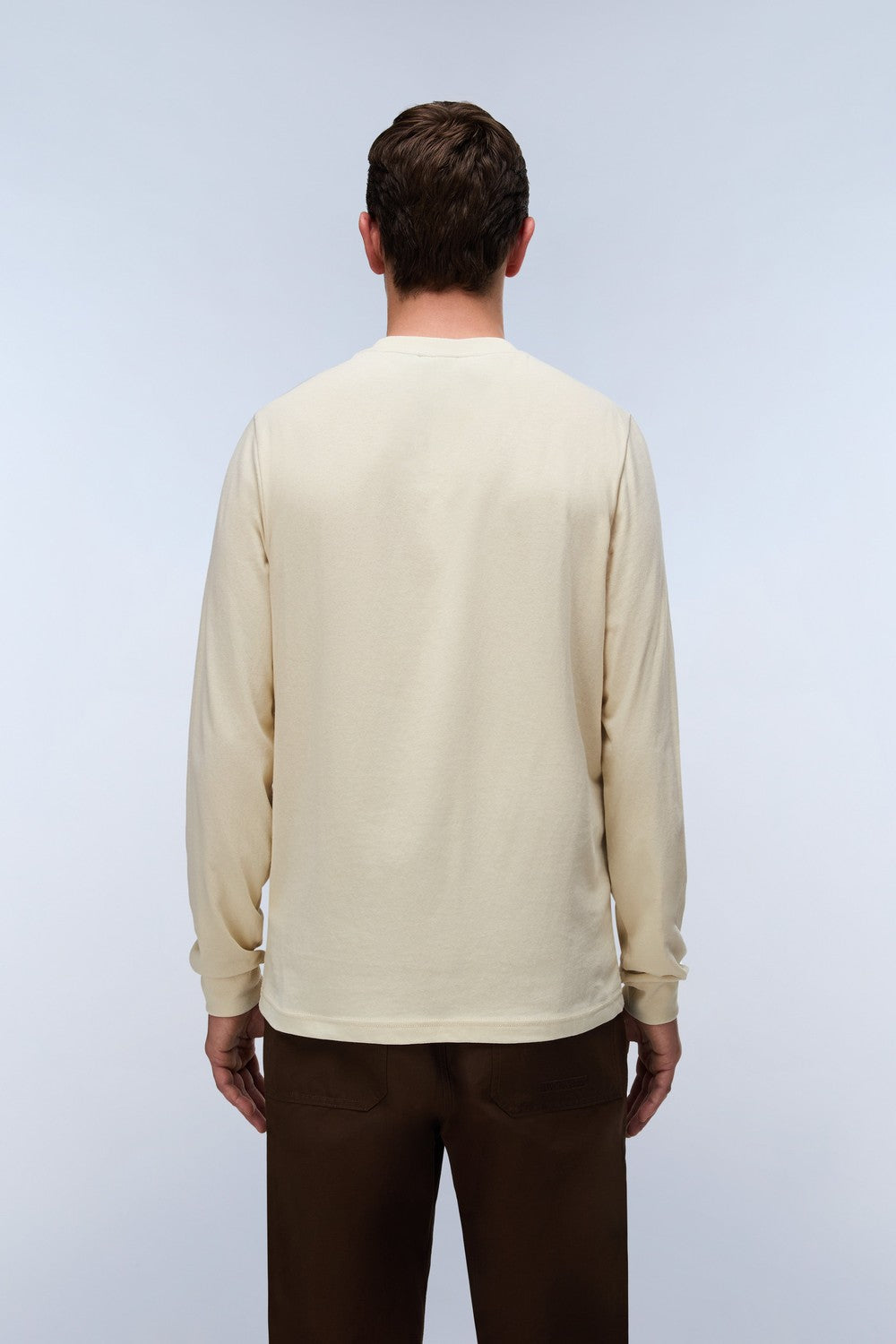 Napapijri-Tee Long-sleeve T-shirt / Beyaz Erkek T-shirt-T-Shirts-5-fleurdirect.live