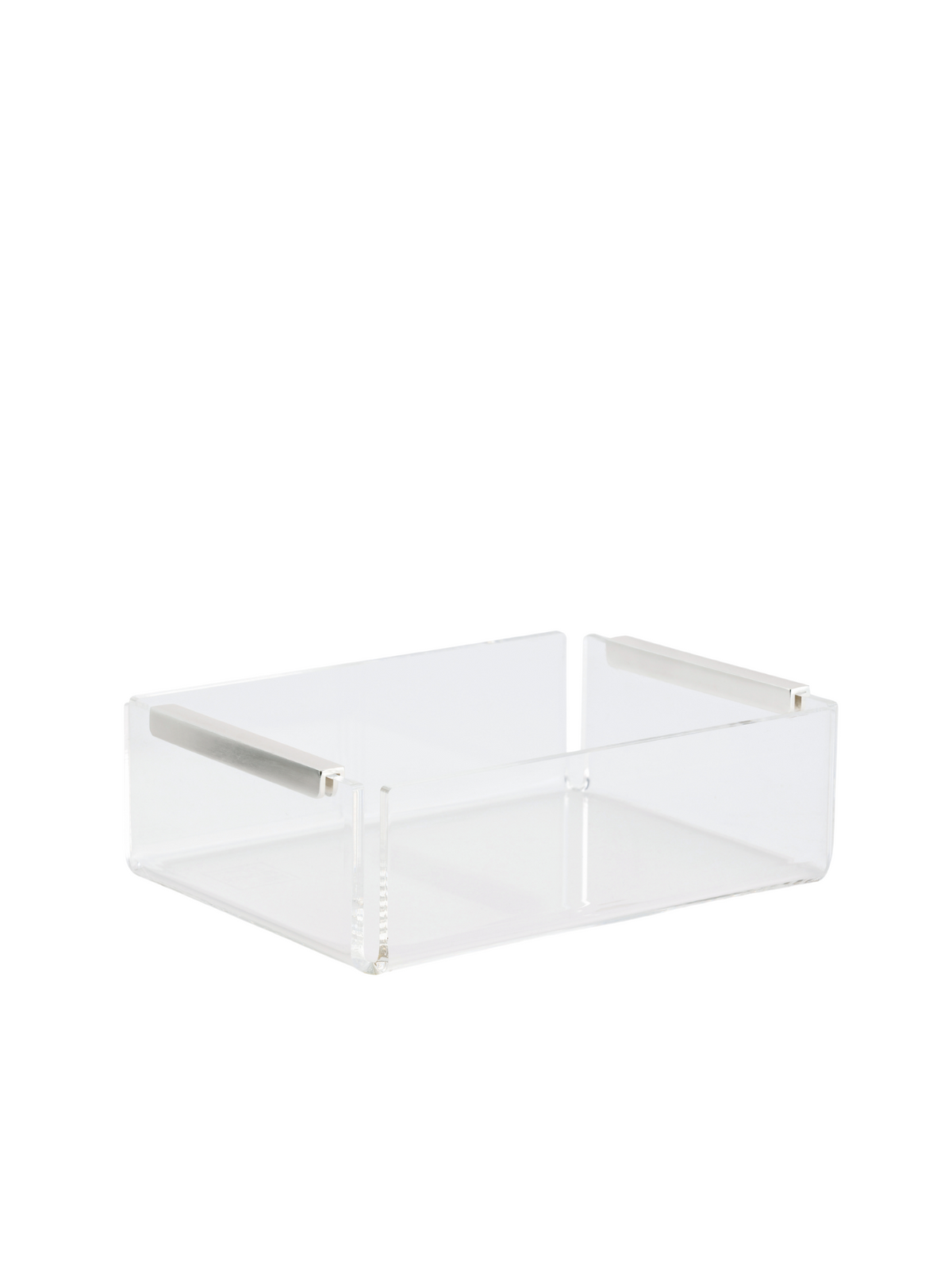 Memonza-Aria Çıta Detaylı Gümüş Organizer, Small, Şeffaf-Dekoratif Kutu-1-fleurdirect.live