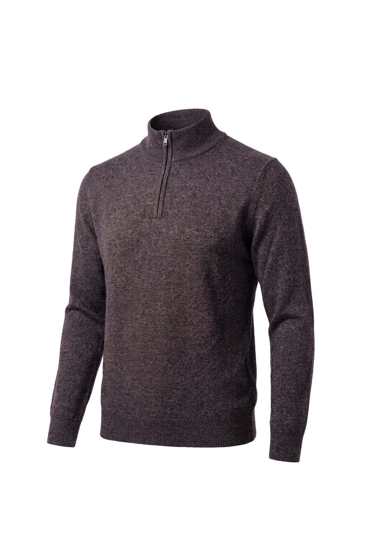 Erkek Relaxed Fit Zipper Mock Turtleneck