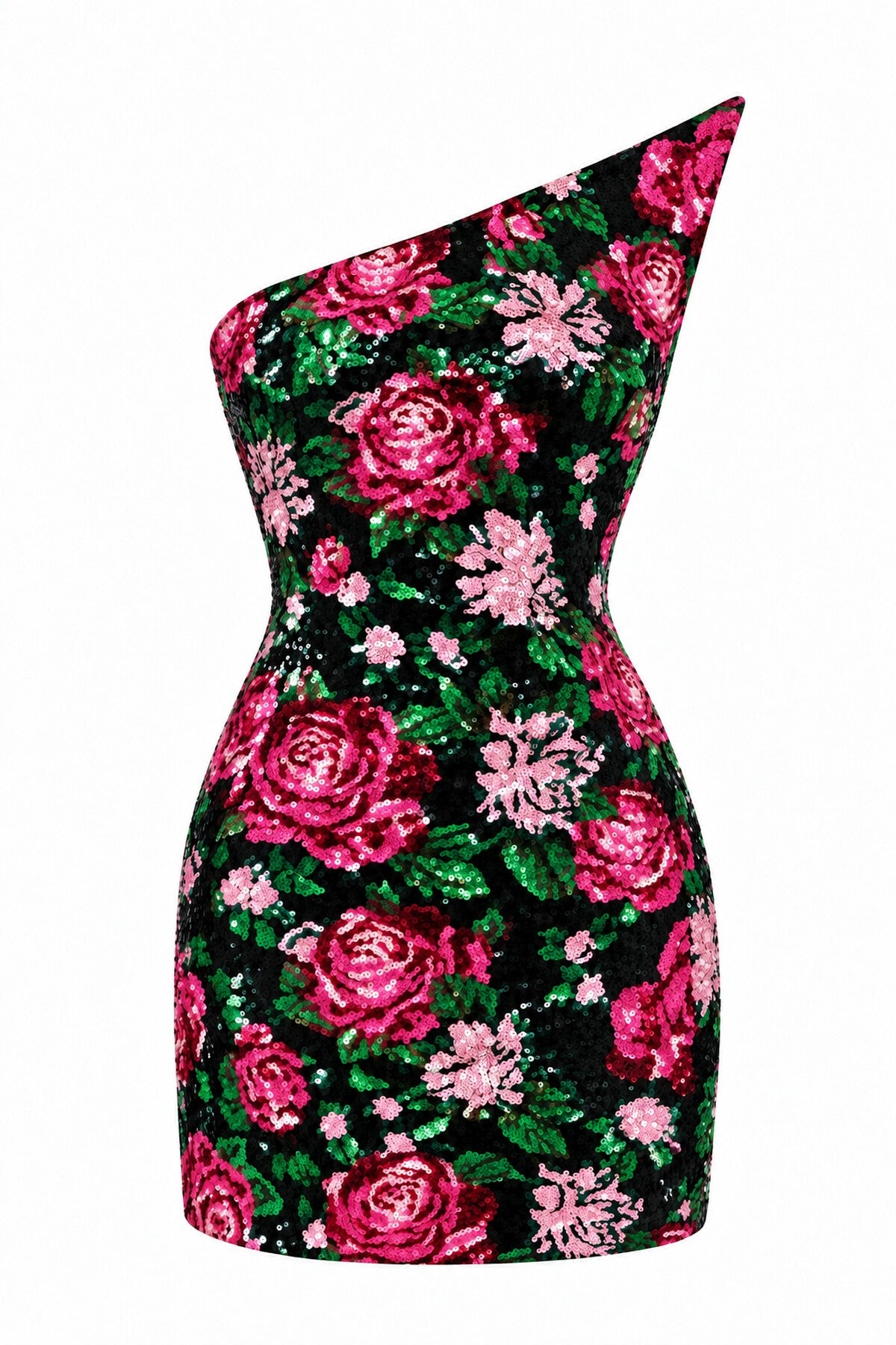 Floral Sequin Mini Dress