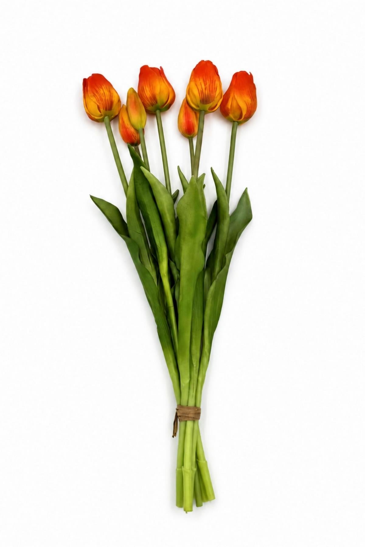 Memonza-Floria Gerçekçi Islak Dokulu Dekoratif Lale Demeti, 7'li-Dekoratif Çiçek-1-fleurdirect.live