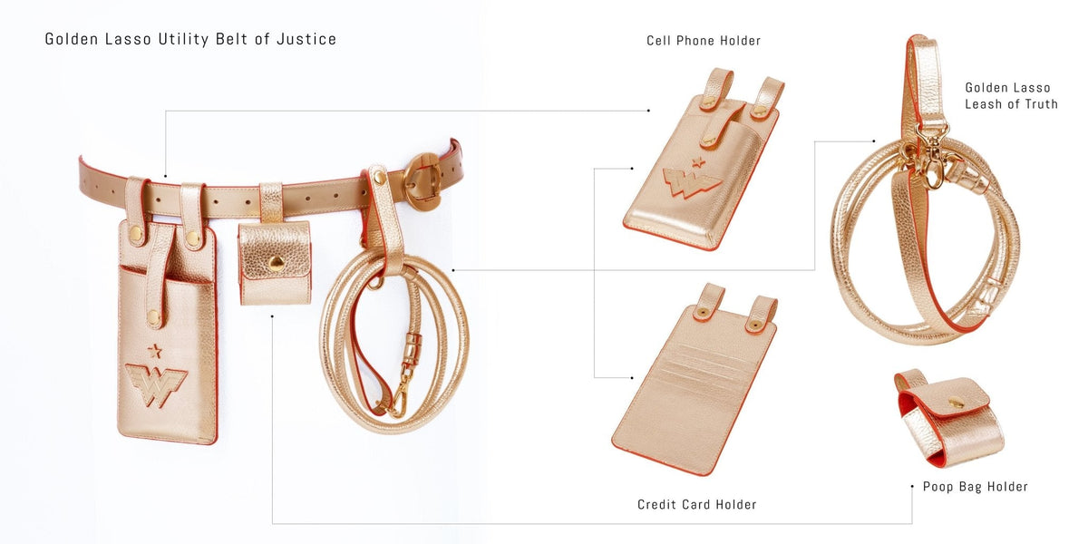 Golden Utility Belt With Leash