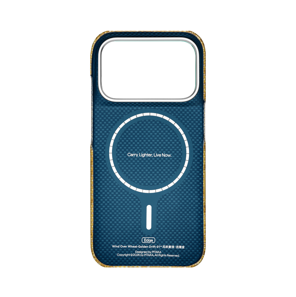 Iphone 18 Pro Karbon Kılıf Magsafe Uyumlu Aramid Fiber - Edge Golden Drift