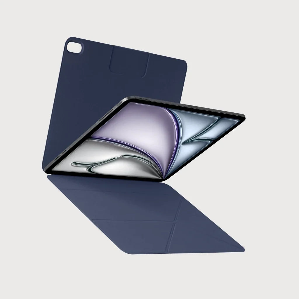 Ipad Air 13 M4 / M3 / M2 Kılıf Folio 3 Gece Mavisi, Kalem Bölmeli Standlı