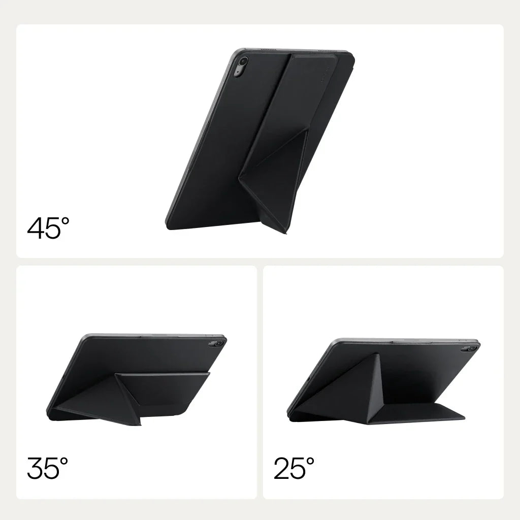 Ipad Air 13 M4 / M3 / M2 Kılıf Folio 3 Siyah, Kalem Bölmeli Standlı