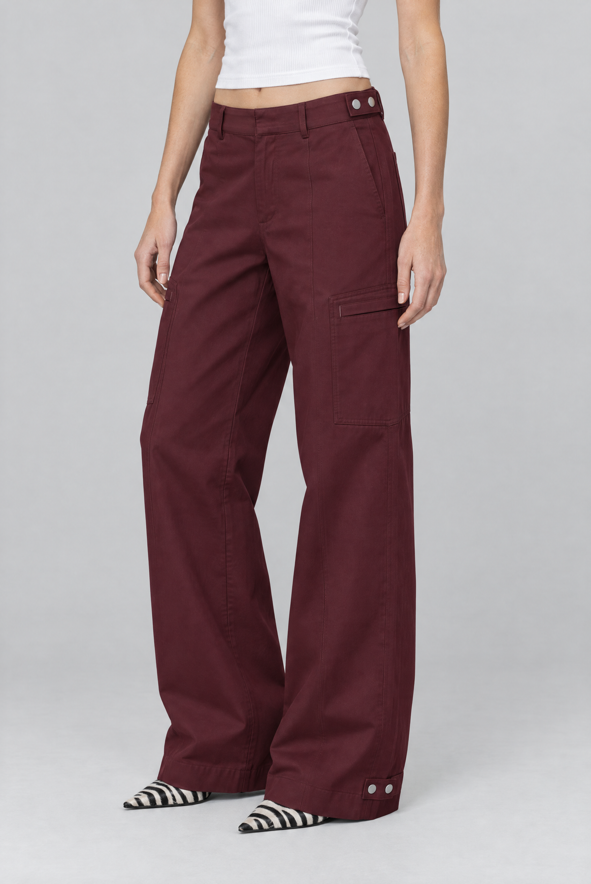 Lora Geniş Paça Pantolon Bordo