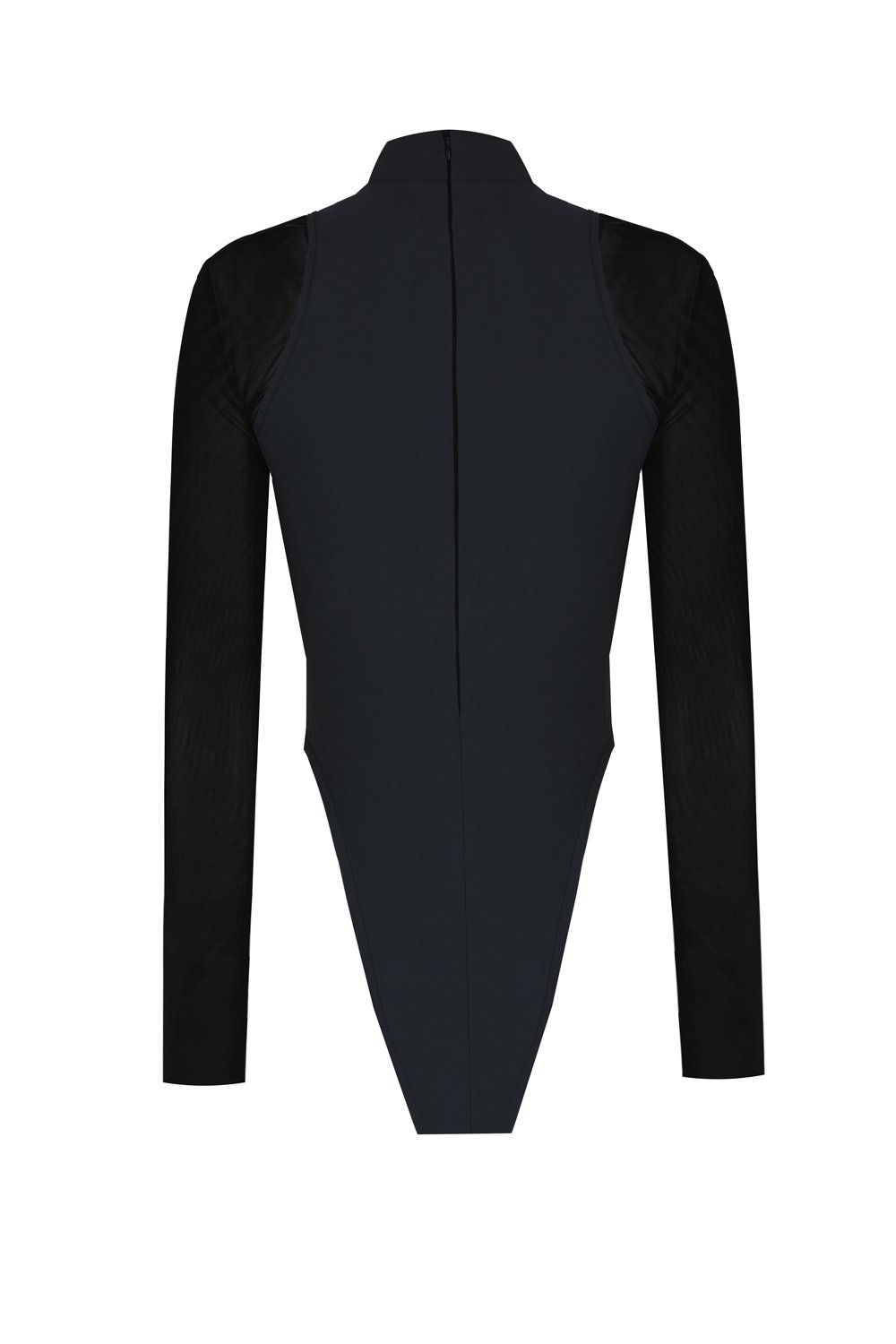 no'design-Göbek Dekolteli Kontrast Kumaş Detaylı Bodysuit-Bodysuit-2-fleurdirect.live