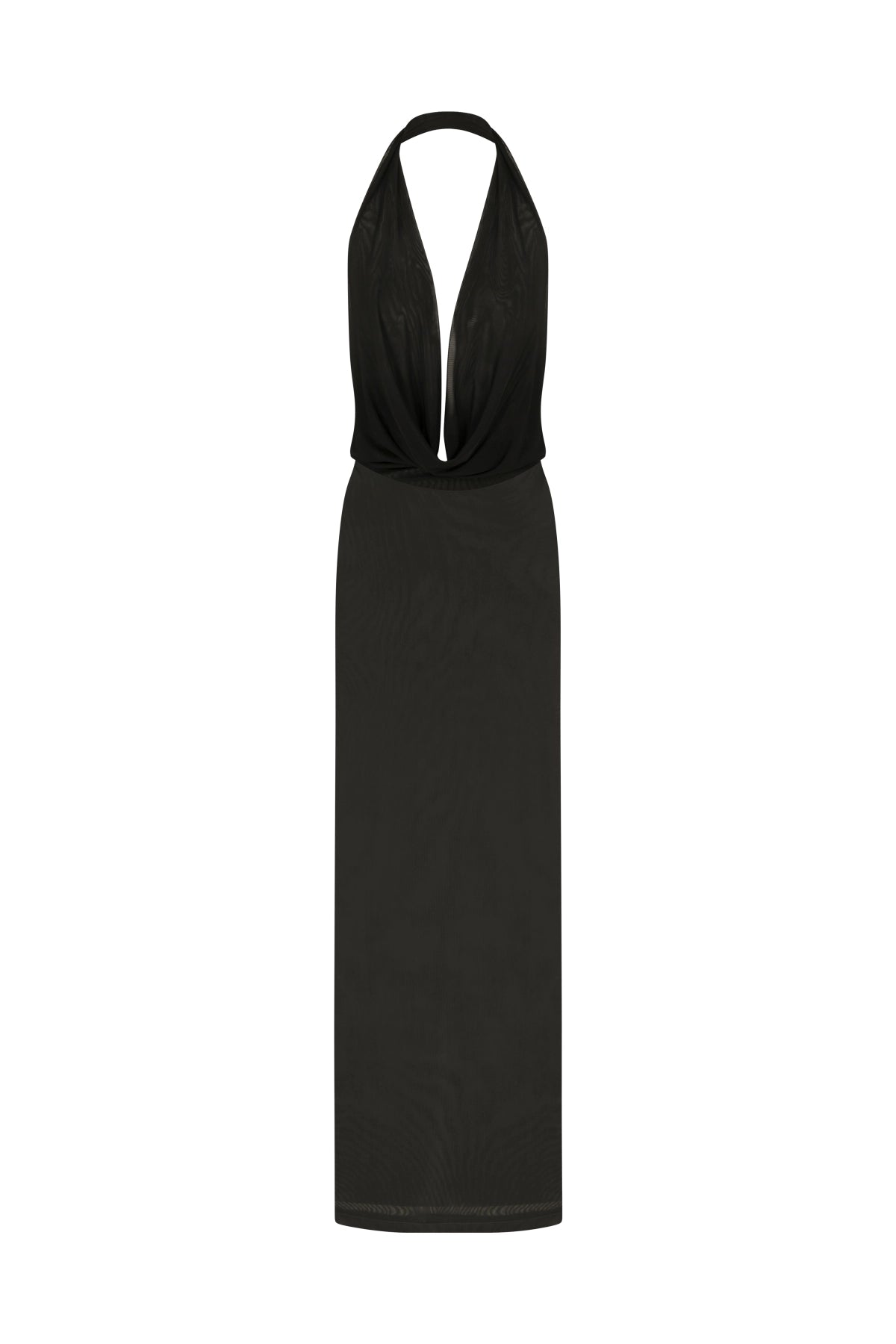 Siyah Maxi Tül Elbise - 1