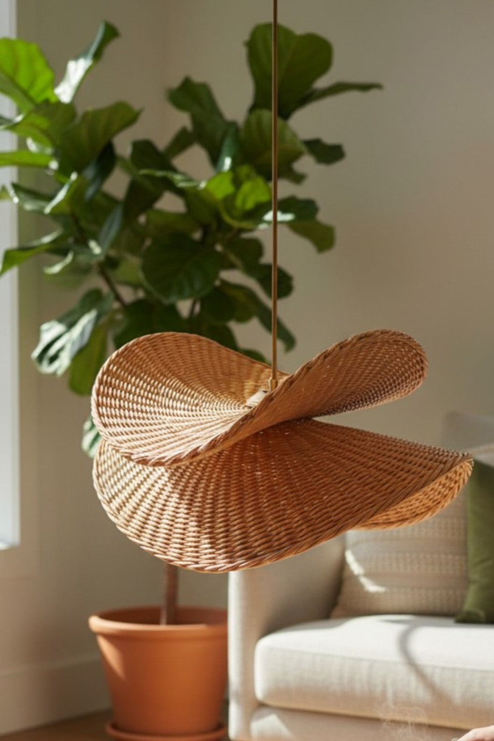 Vivian Doğal Rattan Sarkıt Avize - 1