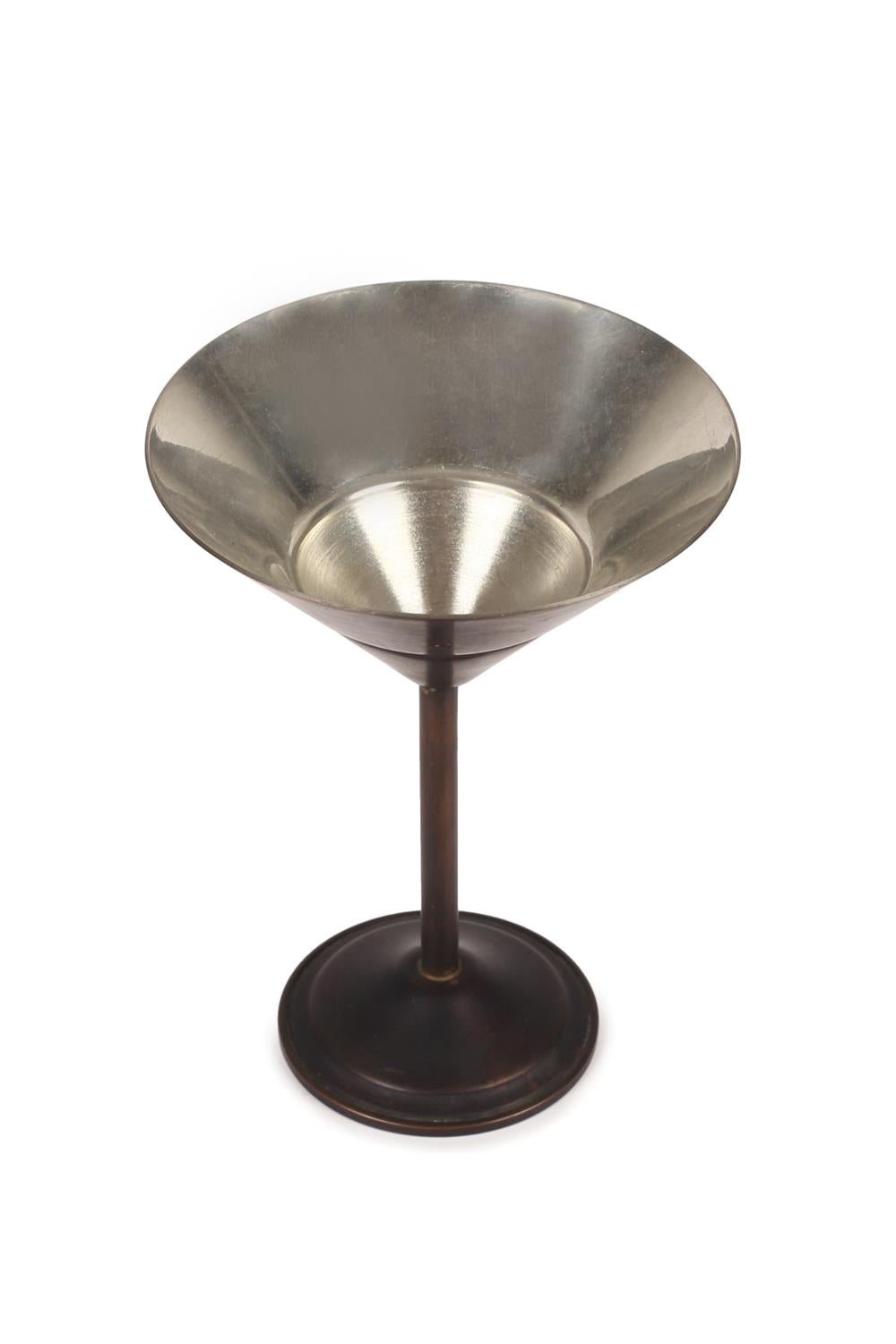 El Yapımı Bakır Okside Martini Kokteyl Bardağı - 0