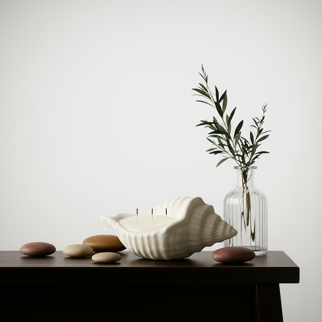 Atelier Deniz Kabuğu Soya Mum - Büyük - 1