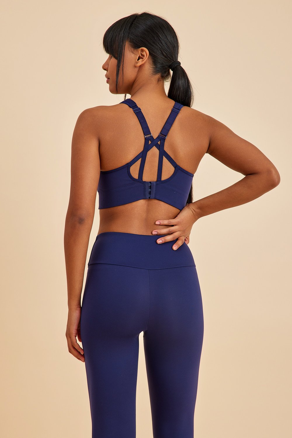 Amarelle-Sportive Lacivert Light Touch Uzun Toparlayıcı Spor Taytı-Activewear-5-fleurdirect.live