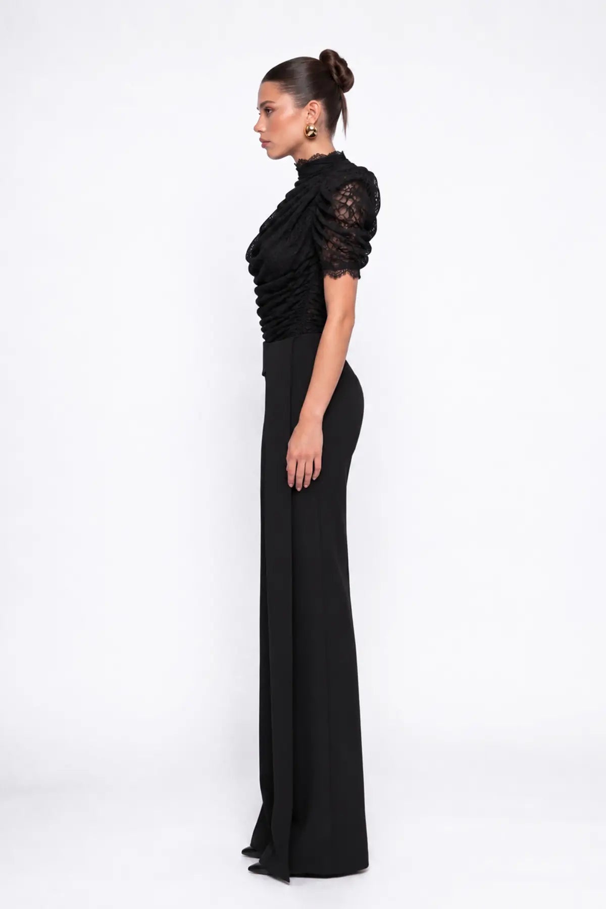 SiYah Drapeli Dantel Body