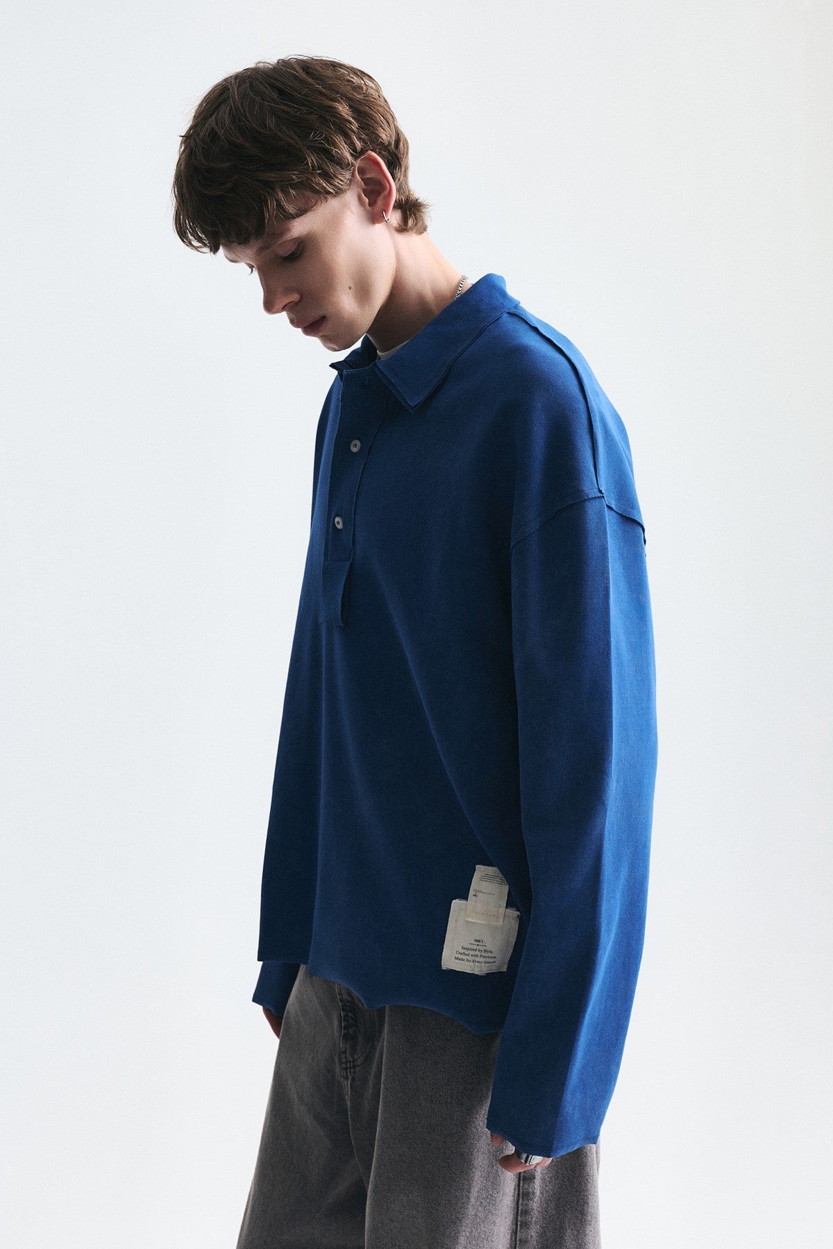 Relax Fit Polo Yaka Sweatshirt