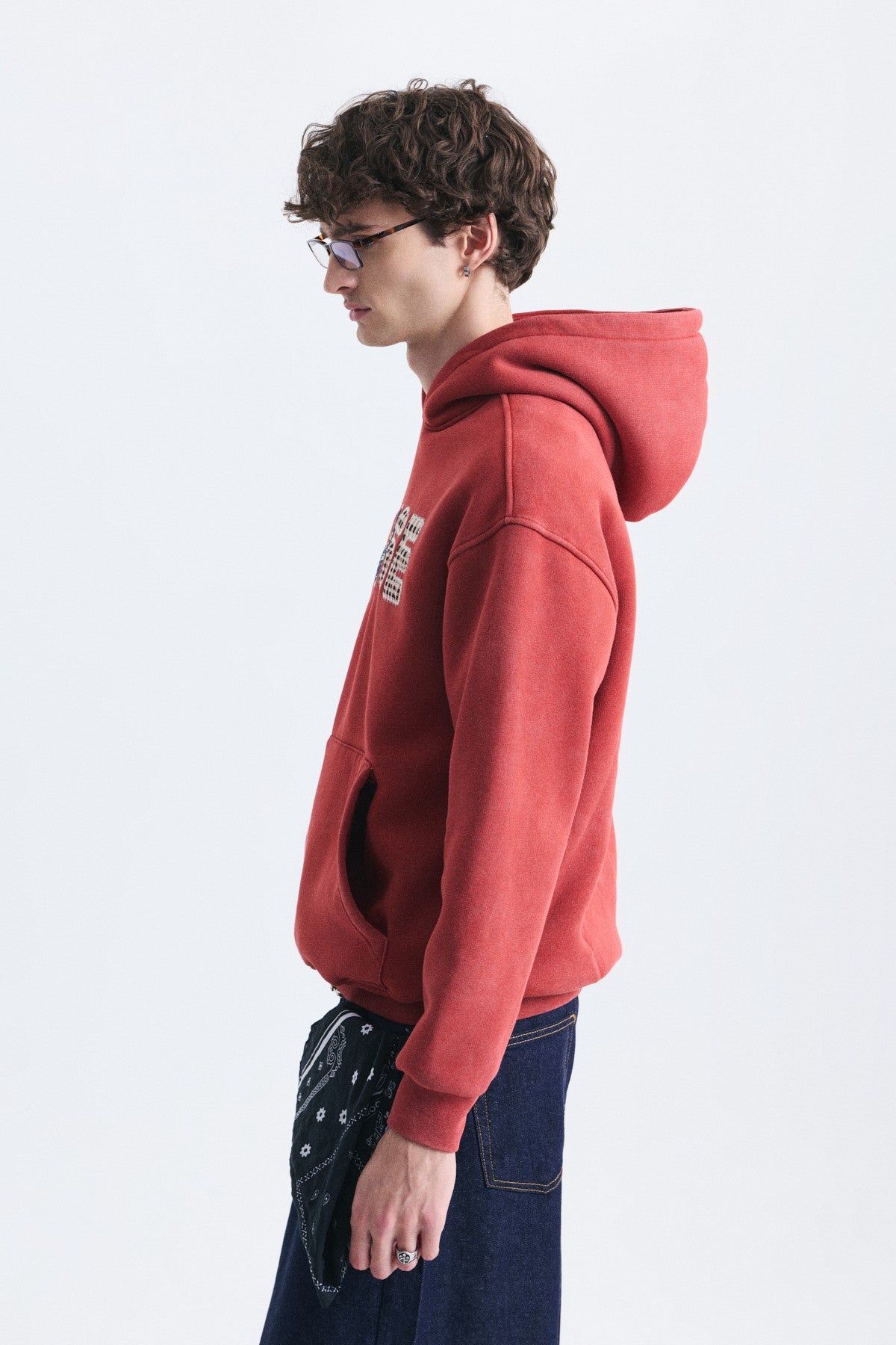 Nakışlı Oversize Kapüşonlu Sweatshirt