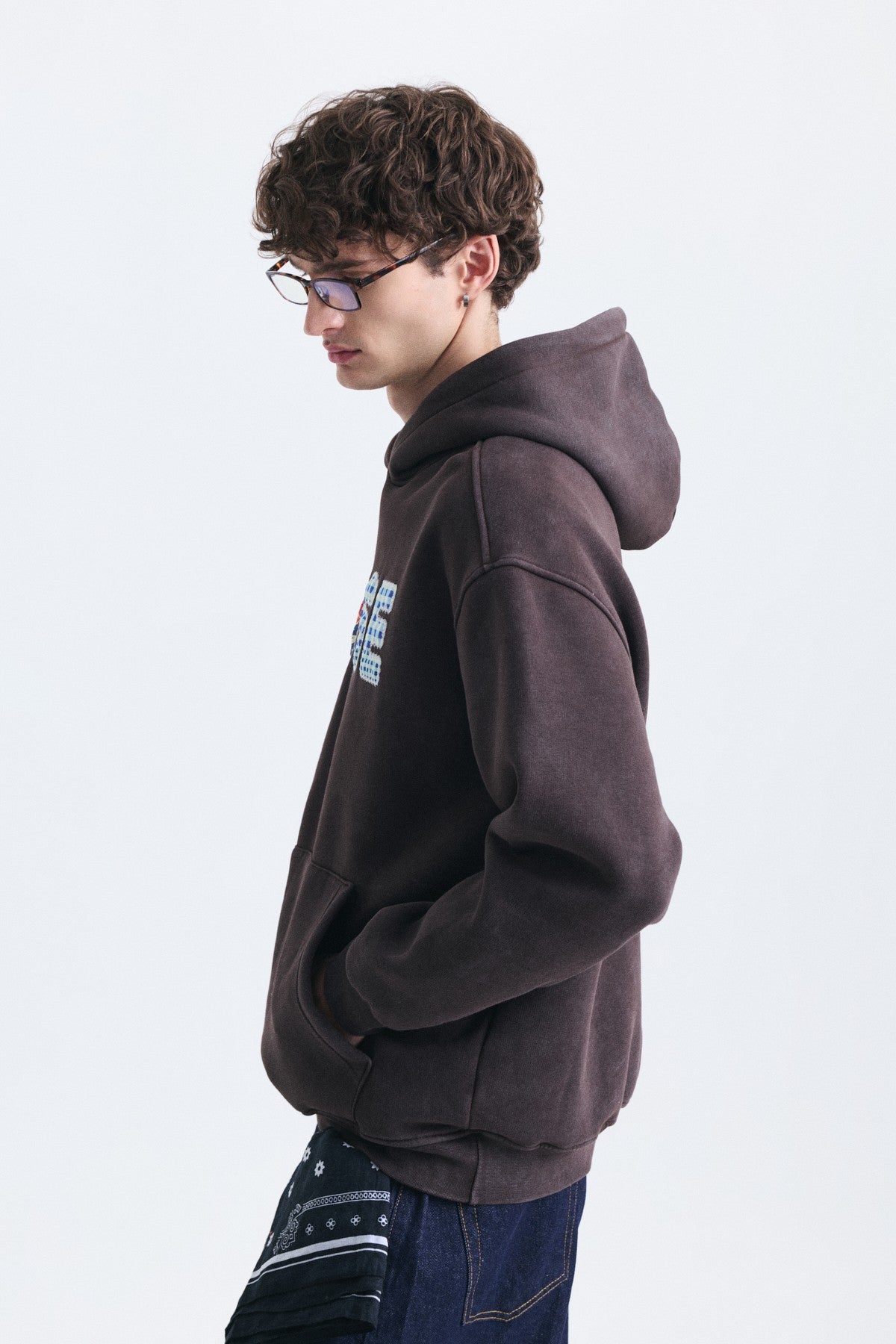 Nakışlı Oversize Kapüşonlu Sweatshirt