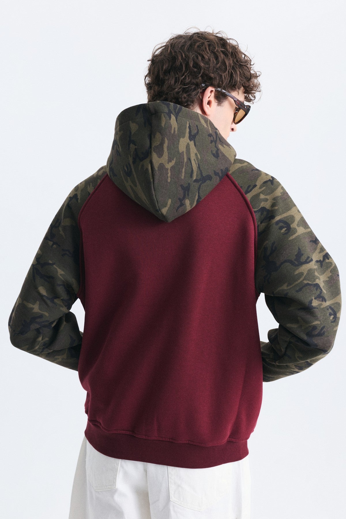 Kamuflaj Desenli Fermuarlı Sweatshirt