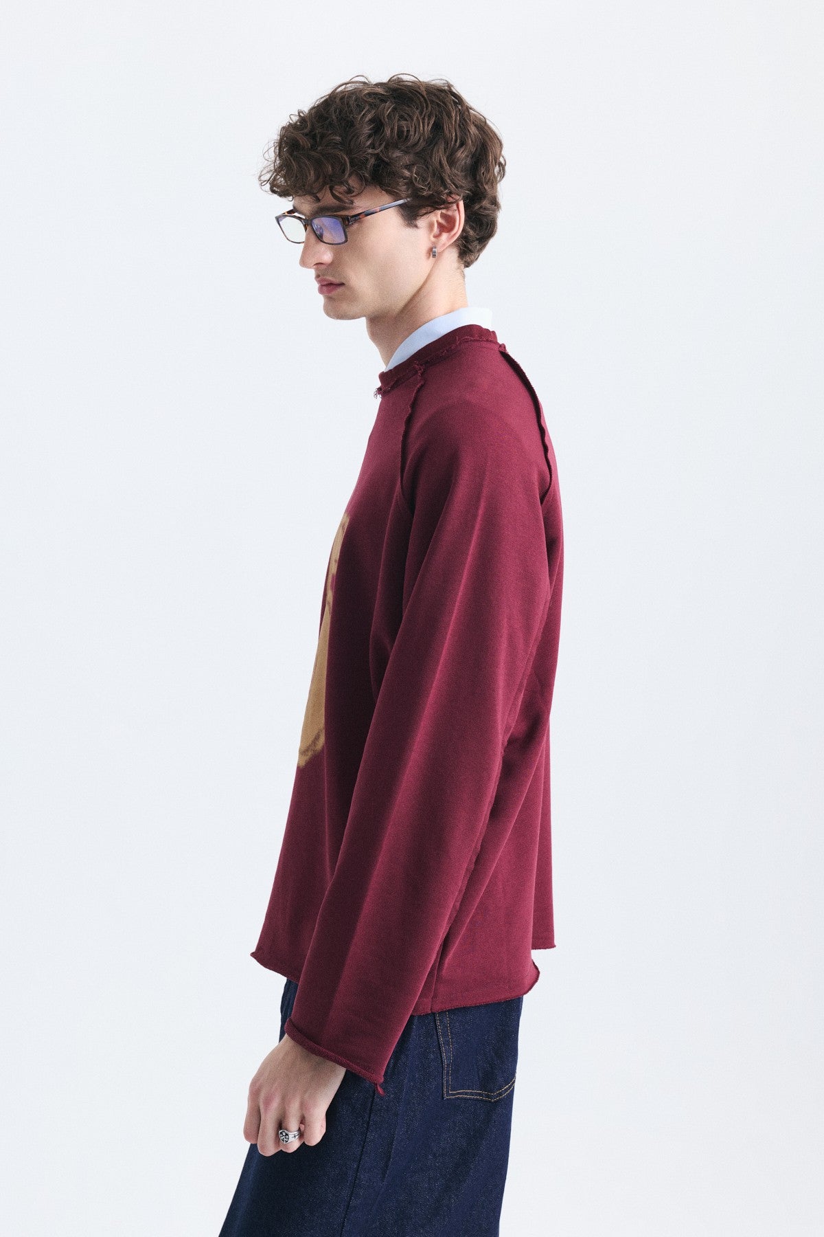 Oversize Rakam Baskılı Sweatshirt