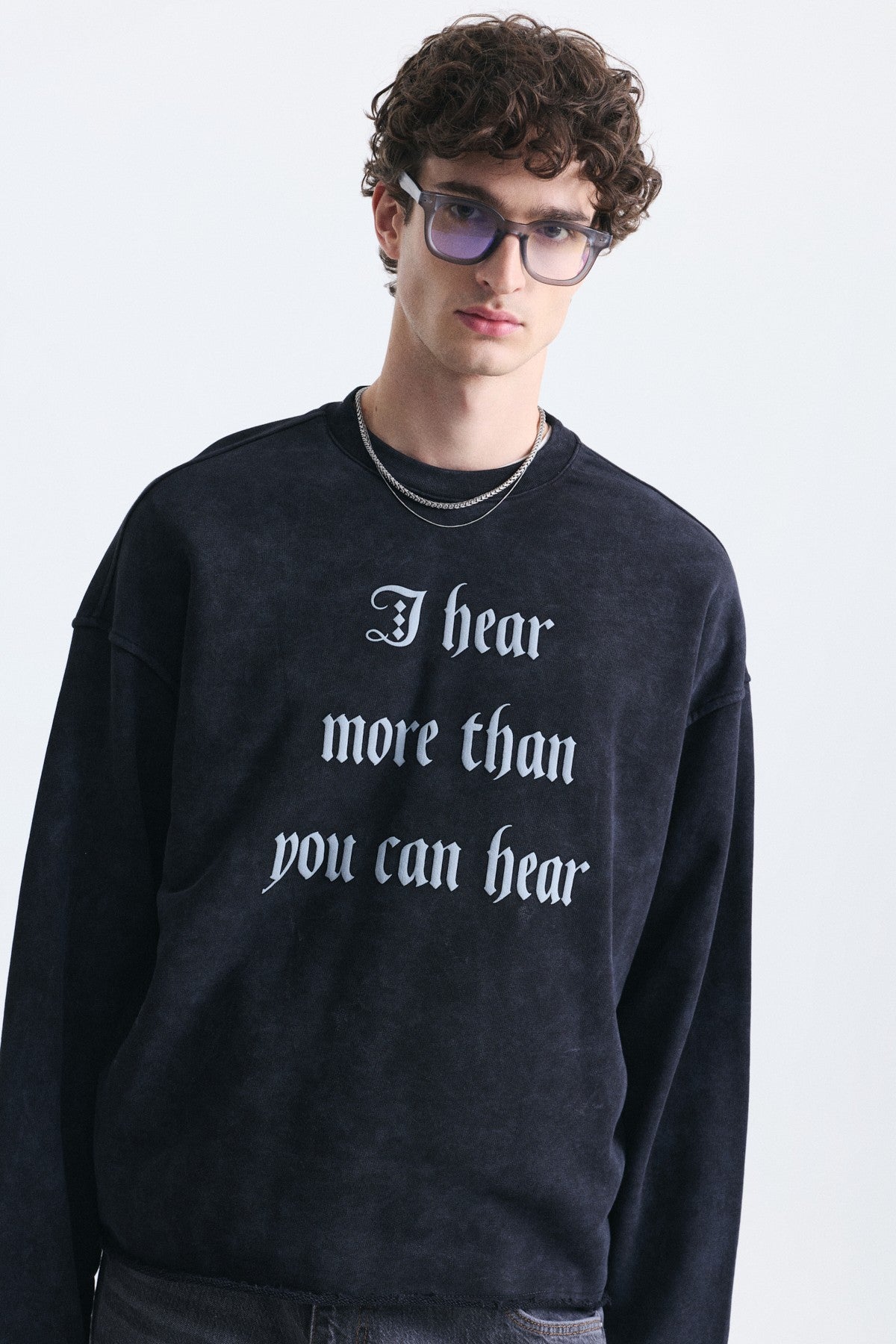 Boxy Fit Yazılı Sweatshirt