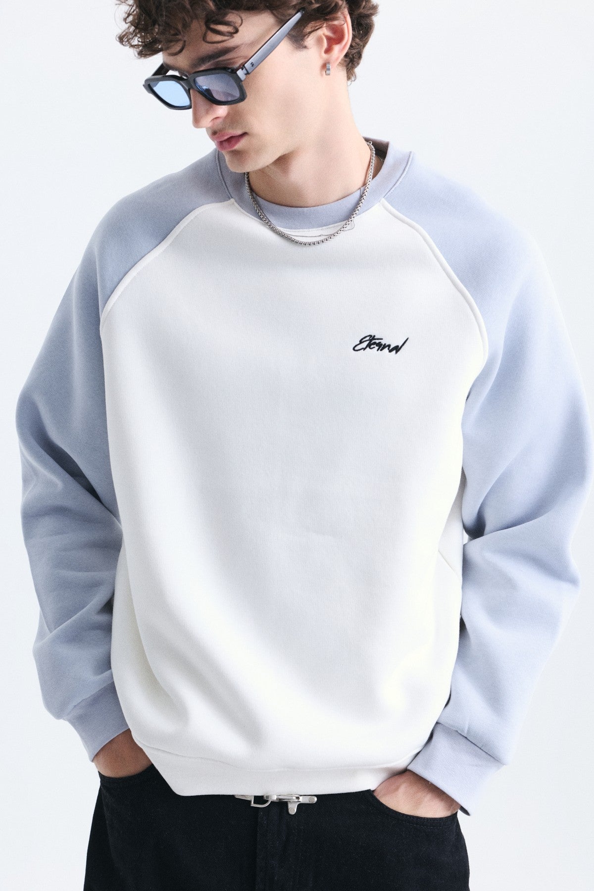 Oversize Renk Bloklu Sweatshirt