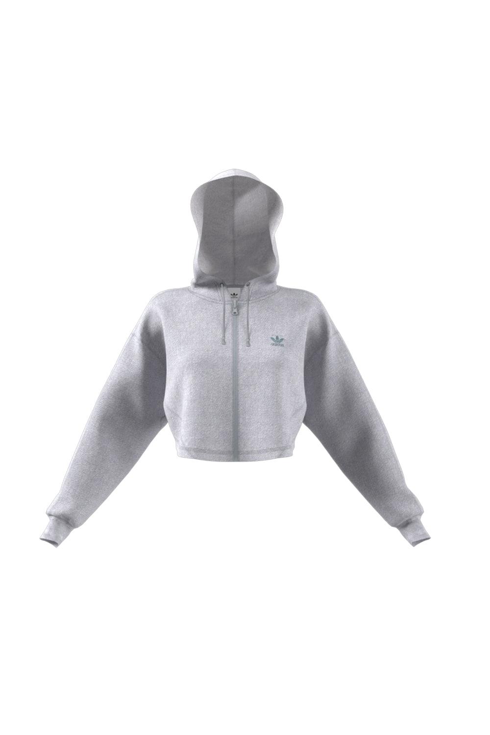 Adidas-Crop Full-Zip Loungewear Hoodie-Sweatshirts & Hoodies-7-fleurdirect.live