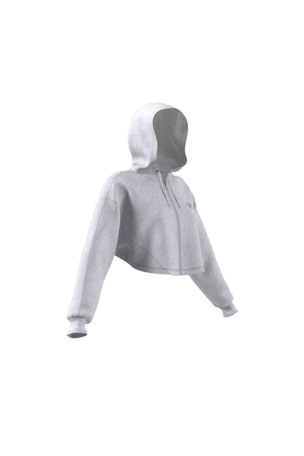 Adidas-Crop Full-Zip Loungewear Hoodie-Sweatshirts & Hoodies-8-fleurdirect.live