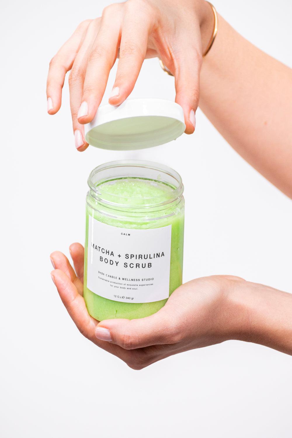 DéDé Candle & Body-Matcha + Spiriluna Calming Body Scrub-Peeling-1-fleurdirect.live