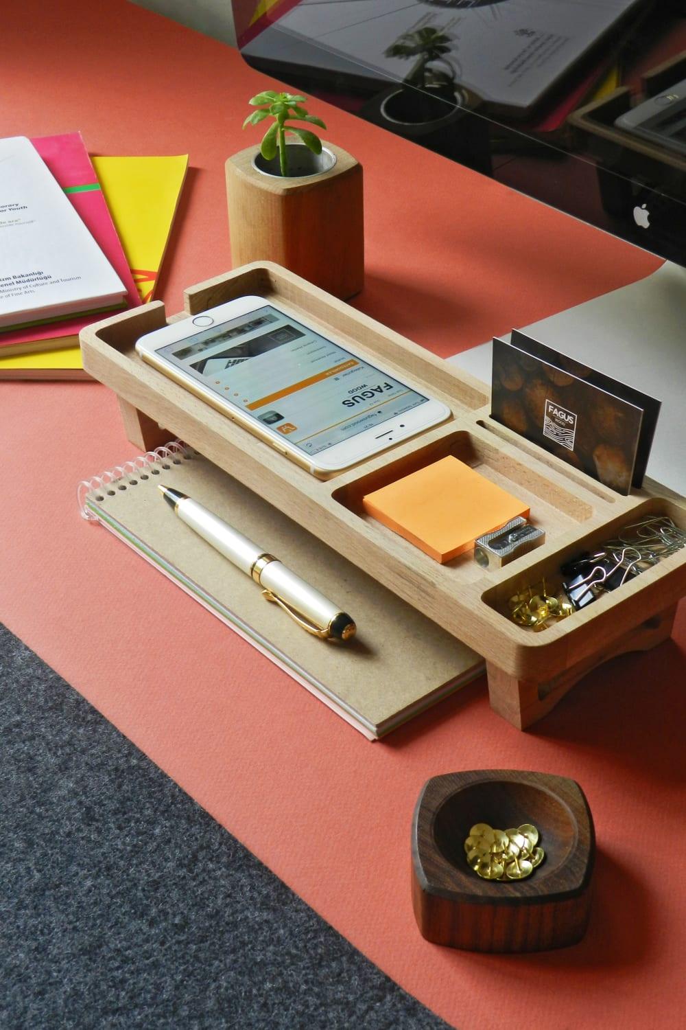 Fagus Wood-Mini Spinney Masa Düzenleyici-Masaüstü Organizer-3-fleurdirect.live