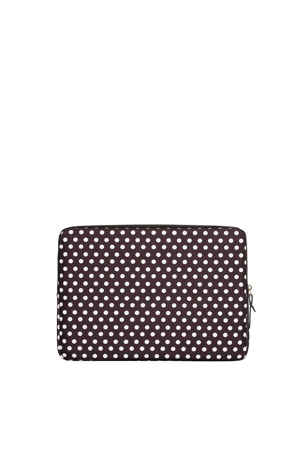 Fudela-Fudela 15.6 Inch Black Polka Dot Macbook- Laptop Bag-Laptop Çantası-4-fleurdirect.live