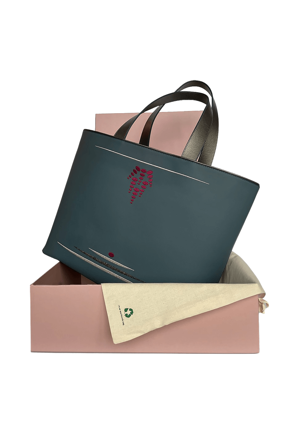 Geomi-Mun Tote - Travel Size - Petrol-Omuz Çantası-4-fleurdirect.live