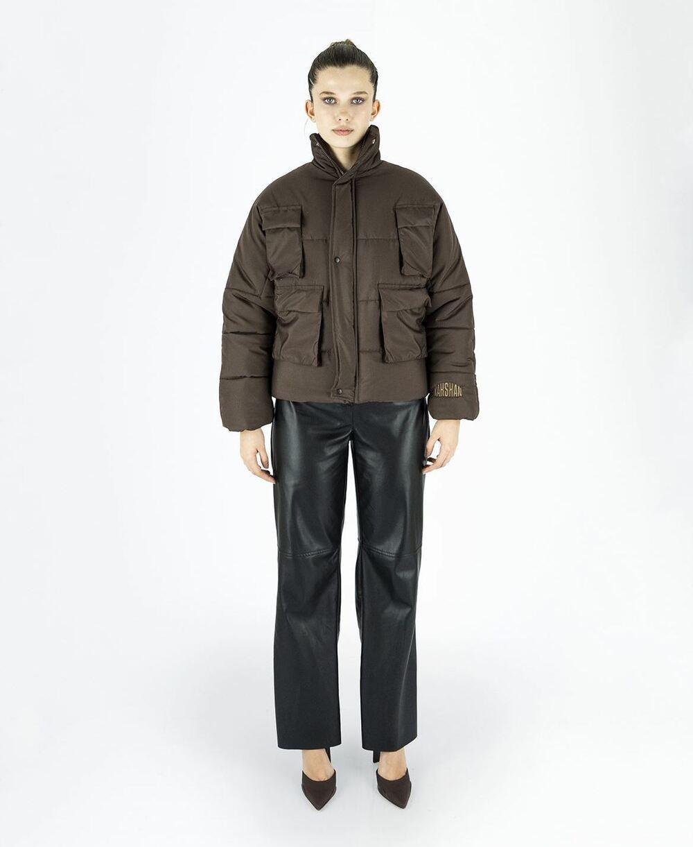 Kahshan-Chocolate 'Puffart' Padded Puffer Jacket-Mont-1-fleurdirect.live
