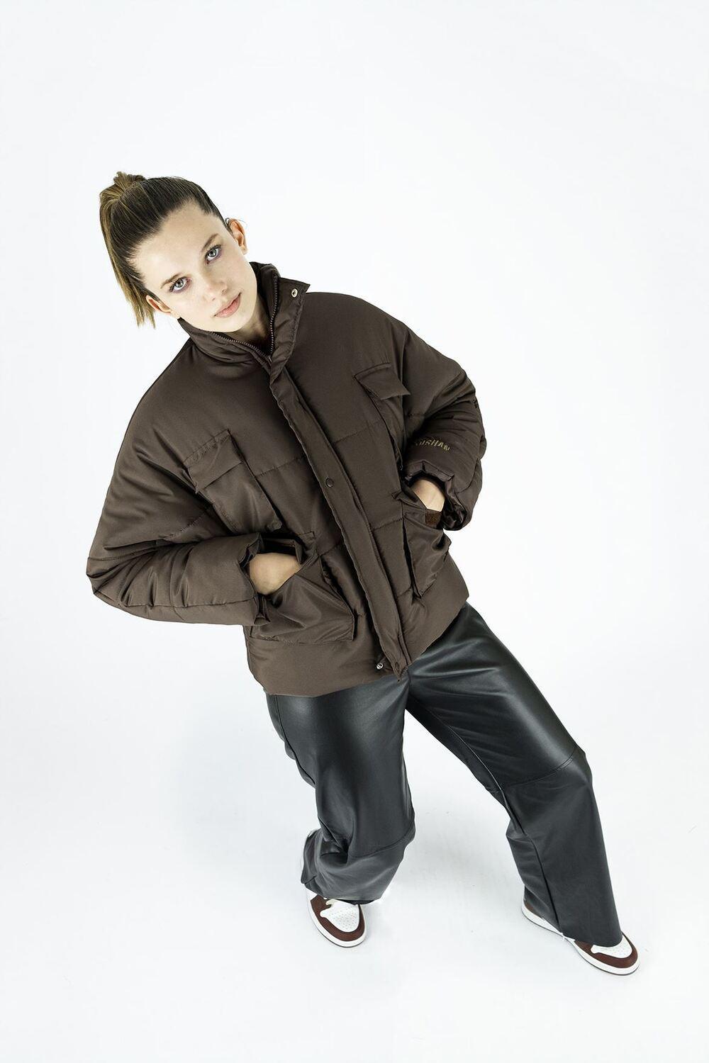 Kahshan-Chocolate 'Puffart' Padded Puffer Jacket-Mont-4-fleurdirect.live