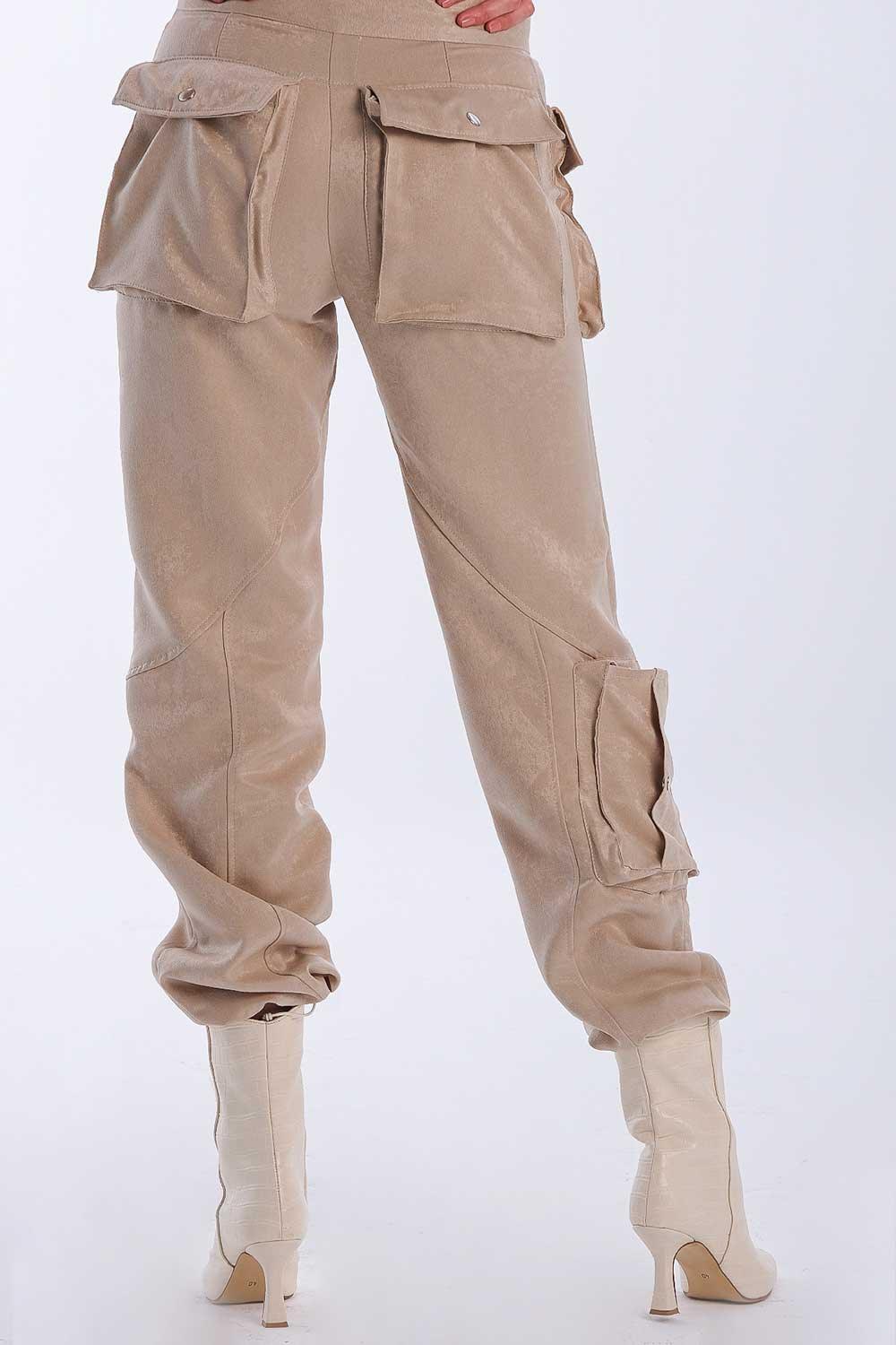 Kahshan-Doyenne Cargo Pants Beige-Pantolon-2-fleurdirect.live