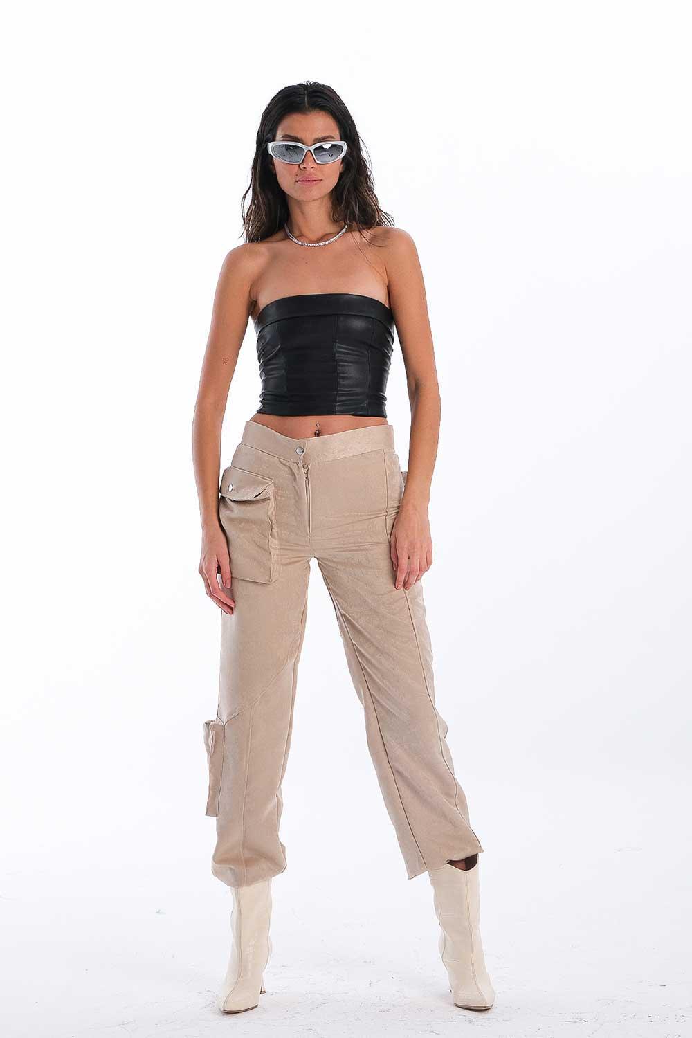 Kahshan-Doyenne Cargo Pants Beige-Pantolon-7-fleurdirect.live