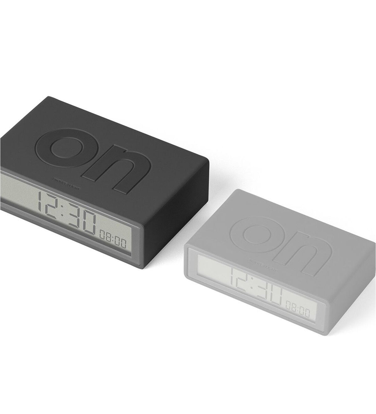 Lexon-Flip Alarm Saat Koyu Gri-Masa Saati-3-fleurdirect.live