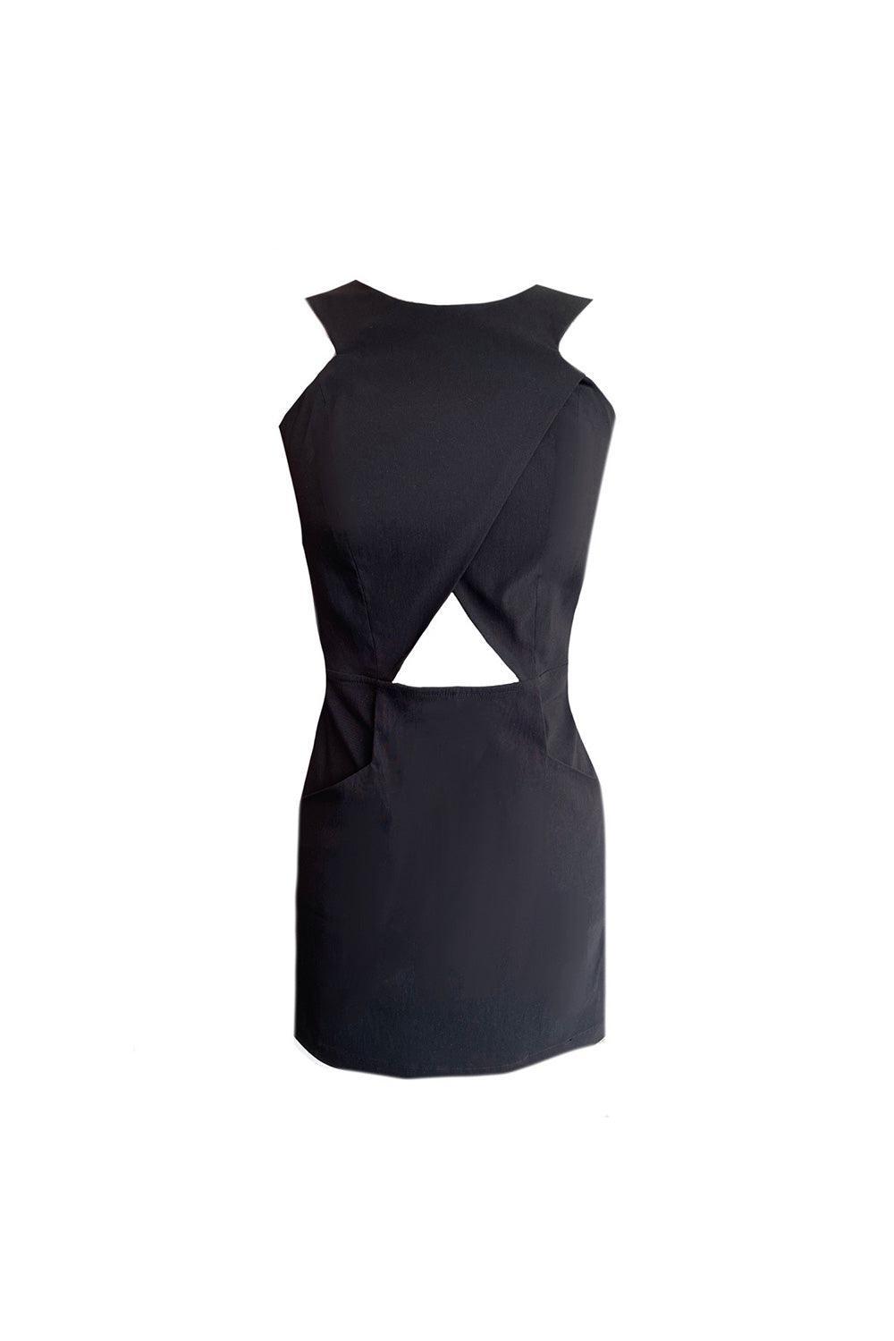 Mirimalist-Aura Black Mini Dress-Elbise-1-fleurdirect.live