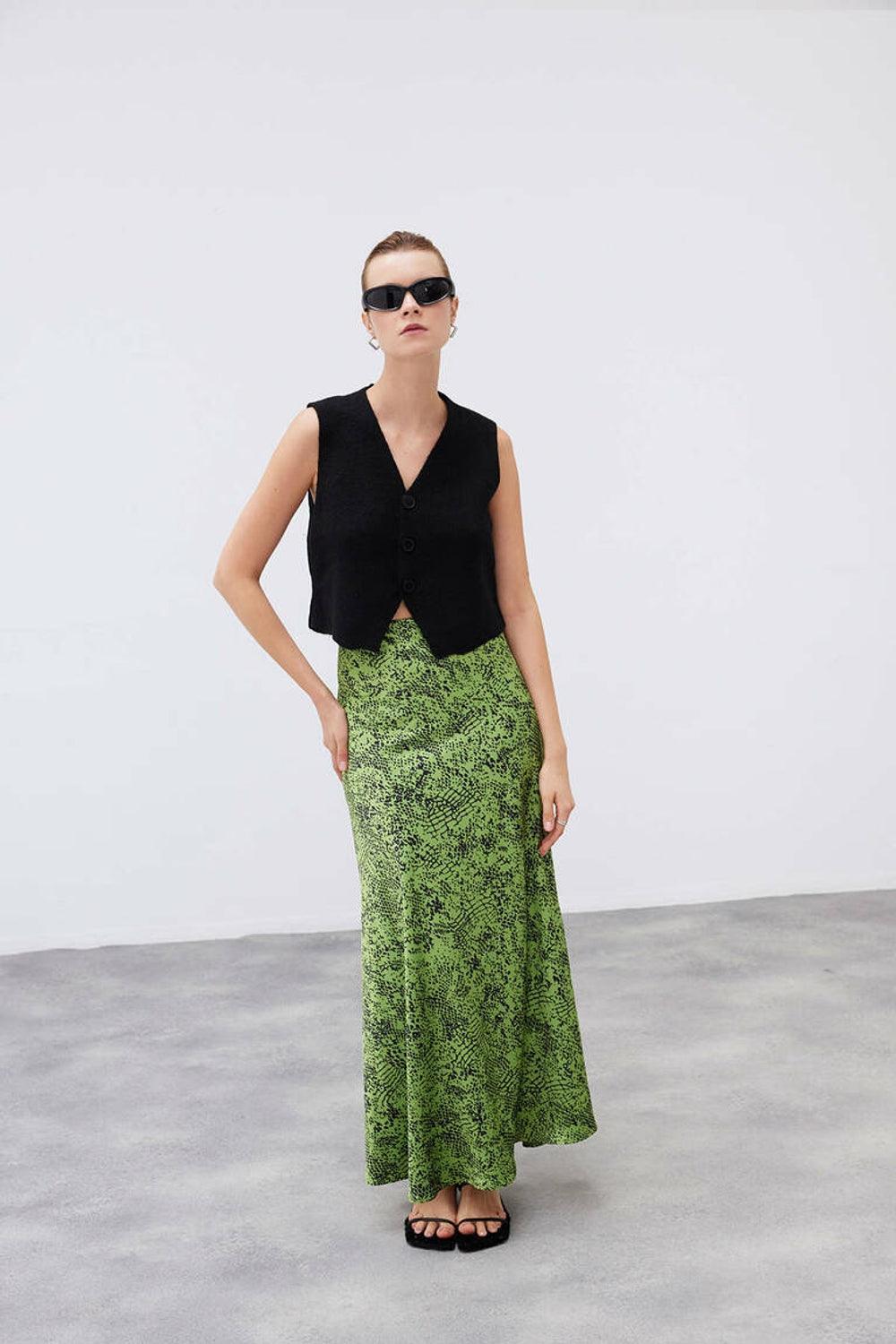 Mozto-Larissa Maxi Satin Skirt-Etek-1-fleurdirect.live