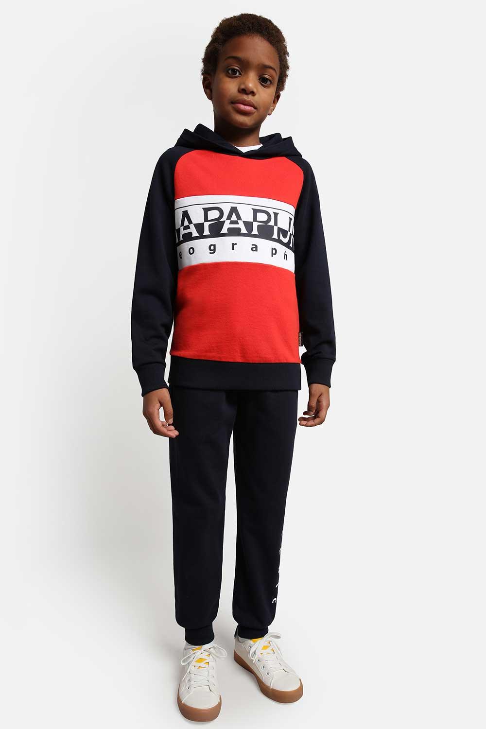 Napapijri-Hoodie Entremonth Bright Red-Sweatshirts & Hoodies-3-fleurdirect.live