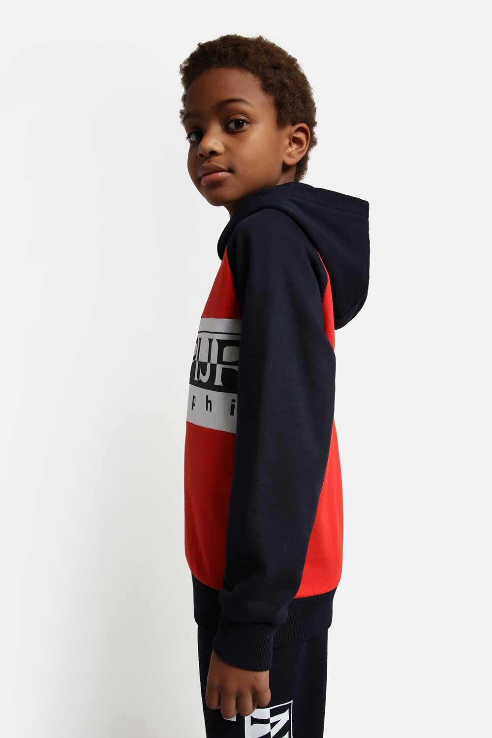 Napapijri-Hoodie Entremonth Bright Red-Sweatshirts & Hoodies-4-fleurdirect.live