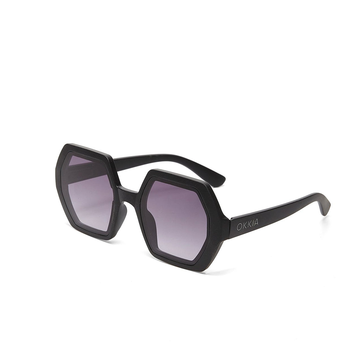 Okkia-Okkia Emma Big Hexagonal Unisex Güneş Gözlüğü Siyah-Güneş Gözlüğü-2-fleurdirect.live