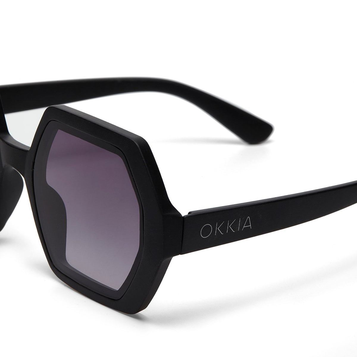 Okkia-Okkia Emma Big Hexagonal Unisex Güneş Gözlüğü Siyah-Güneş Gözlüğü-4-fleurdirect.live