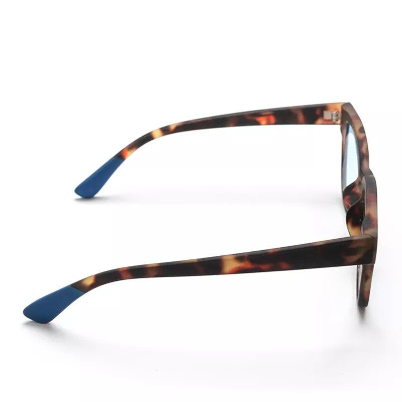 Okkia-Okkia Giovanni Classic Havana & Blue Unisex Güneş Gözlüğü Mavi Lens-Güneş Gözlüğü-2-fleurdirect.live