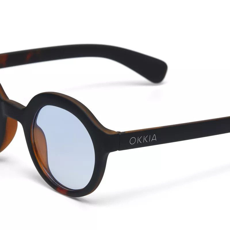 Okkia-Okkia Lauro Unisex Yuvarlak Siyah Havana Güneş Gözlüğü Mavi Gradyan-Güneş Gözlüğü-6-fleurdirect.live