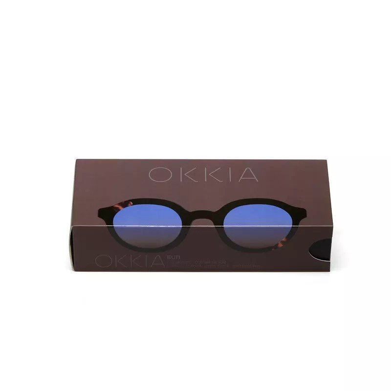Okkia-Okkia Lauro Unisex Yuvarlak Siyah Havana Güneş Gözlüğü Mavi Gradyan-Güneş Gözlüğü-8-fleurdirect.live