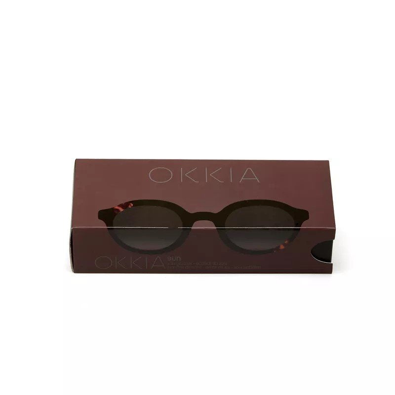 Okkia-Okkia Lauro Unisex Yuvarlak Siyah Havana Güneş Gözlüğü Siyah Gradyan-Güneş Gözlüğü-8-fleurdirect.live