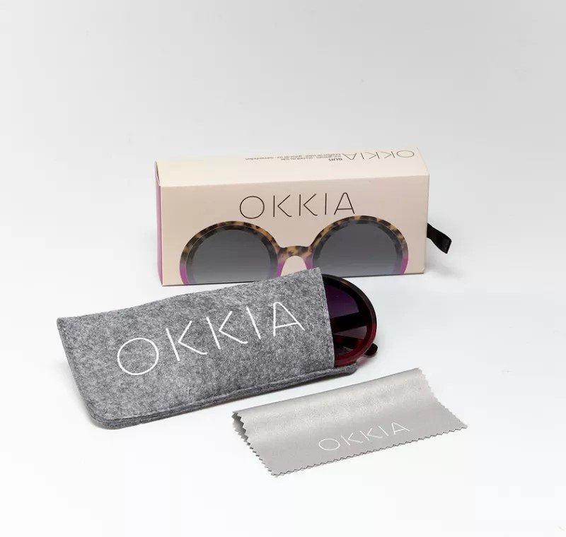 Okkia-Okkia Monica Unisex Büyük Yuvarlak Güneş Gözlüğü Havana Pembesi-Güneş Gözlüğü-7-fleurdirect.live